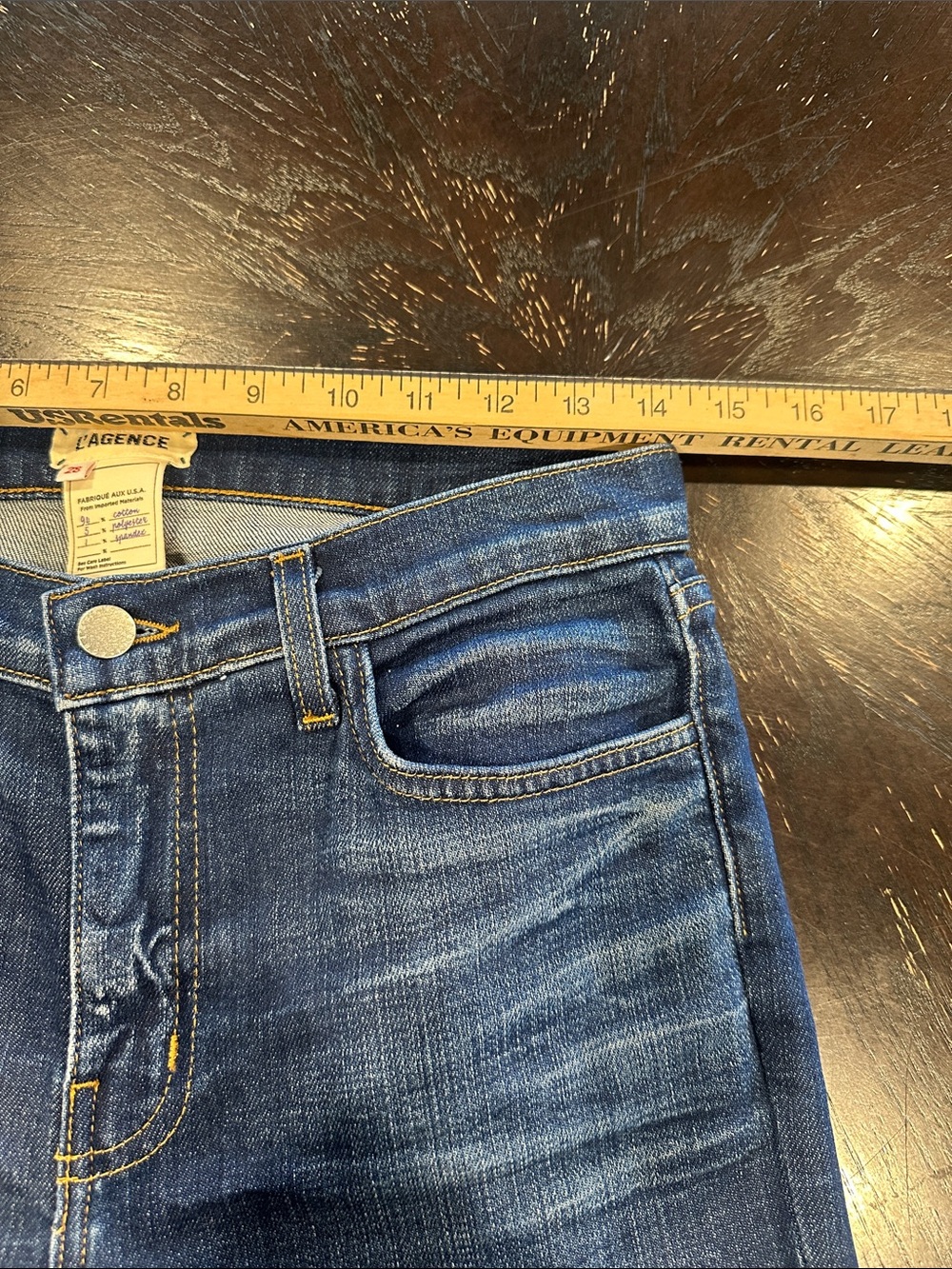 L'AGENCE Dark Wash Blue Women's Jeans French Slim Fit - Picture 10 of 12